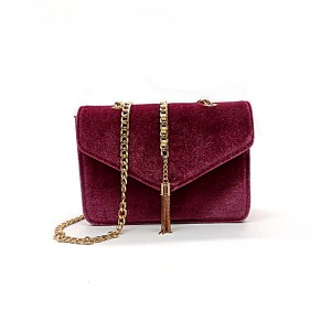 Βελούδινη τσάντα ώμου αλυσίδας υλικών Corssbody Τσάντα χρωματισμού τσάντα χειρός προσαρμοσμένη