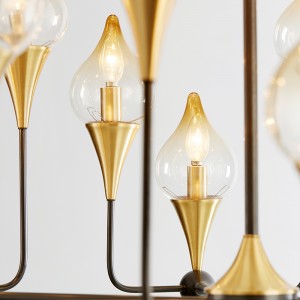 Σκανδιναβικός σύγχρονος δημιουργικός γυαλί πολυέλαιος προσωπικότητας σιδήρου