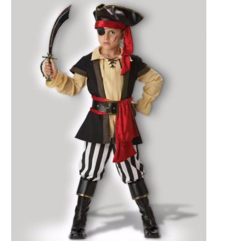 Pirate Coshaws Scoundrel Teen Boy Halloween Costumes Black Red Boys Clothing