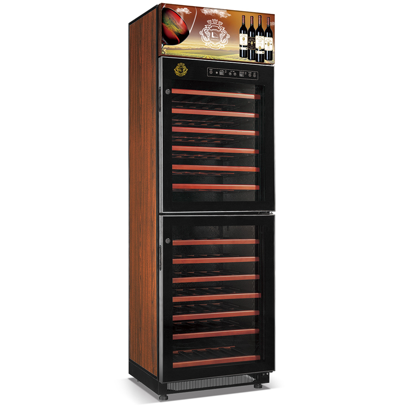 Σειρά Crown υψηλής απόδοσης ψυγείο κρασιού συμπιεστή 2 πόρτες 175W / 360W ψύκτη κρασιού άμεσης ψύξης