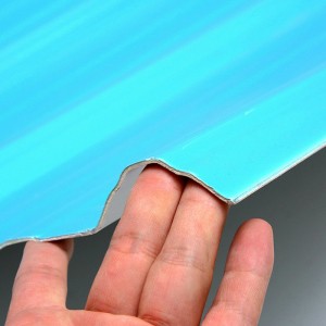 T1130 Μπλε ASA PVC UPVC Πλακάκι στέγης Τραπεζοειδές κυματοειδές πλαστικό φύλλο οροφής