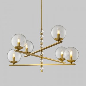 Μοντέρνα τέχνη σχεδίασης σαλόνι μόδας γυαλί πολυέλαιος Km2131