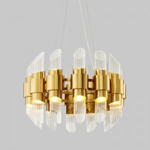 Μοντέρνο διακοσμητικό γυαλί Tube Καθιστικό Υπνοδωμάτιο Μεταλλικό πολυέλαιος Km2129