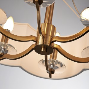 Μοντέρνος μινιμαλιστικός γύρος διακοσμητικός πολυέλαιος Μελέτη κρεβατιού Km2119