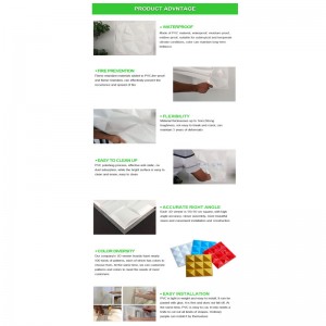 Ηχομόνωση Πλαστικό PVC Υλικό διακοσμητικό τοίχο Πάχος 1 χιλιοστά πάχος 3D πάνελ τοίχου για εσωτερική διακόσμηση