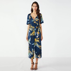 Κυρίες Custom Made Ένα κομμάτι Chiffon Jumpsuit Floral