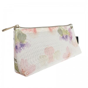 Fasion εκτύπωση λουλουδιών εξατομικευμένη καλλυντική τσάντα