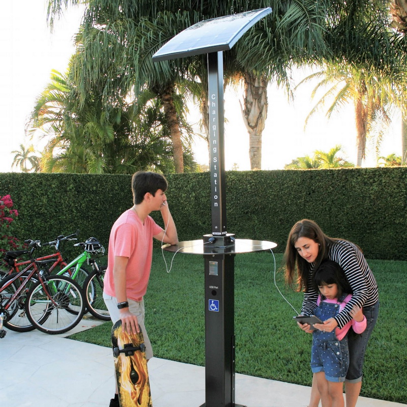 Ηλιακή Ενέργεια Υπαίθριο Πάρκο Έξυπνη Φόρτιση USB για σταθμό κινητής τηλεφωνίας