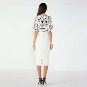 Νέο κορίτσι μοντέλο 2019 Εργαλείο κολάρο πλεκτό γυναικείο κόμμα πολυτελές φόρεμα