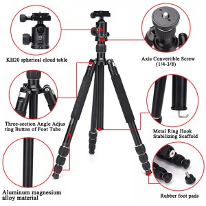 Diat AM294A KH20 φορητή κάμερα αλουμινίου κάμερα βιντεοκάμερα τρίποδο ευέλικτη ταξίδια ψηφιακή φωτογραφική μηχανή τρίποδο