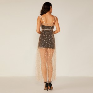 Γυναίκες Casual Sexy Boho Floral Στυλ φόρεμα καυτό κυρίες σέξι διαφανή φόρεμα