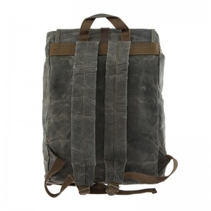 18SC-6773M Ανθεκτικό στο νερό υψηλής ποιότητας Vintage Travel Rucksack Waxed καμβά σακίδιο χονδρικής με πολλές τσέπες