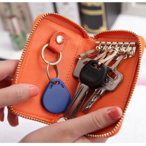 HD0827 - Χονδρική προσαρμόσιμη κλειδί αυτοκινήτου PU δερμάτινη βάση με 6 κλειδιά γάντζους