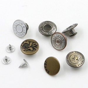 Προσαρμοσμένο μόδα τυπωμένο στρογγυλό κουμπί Snap Metal για τζιν 10