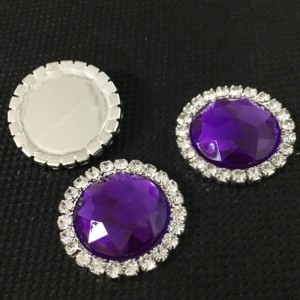 μόδα διακοσμητικά διάφορα χρώματα στρογγυλή επίπεδη πίσω rhinestone ακρυλικό κουμπί κρύσταλλο 12