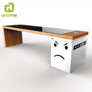 Ηλιακός θερμοσίφωνας Έπιπλα κήπου από αλουμίνιο κήπο με USB και ασύρματο φορτιστή τηλεφώνου