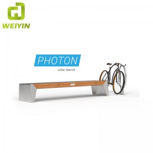 Έξυπνη ηλιακή ενέργεια Έπιπλα κήπου Σίδερο πάγκο με USB φόρτιση \u0026 WiFi πρόσβαση