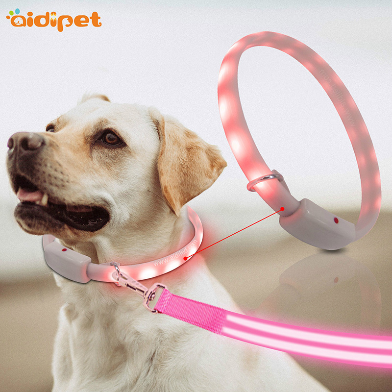 Pet δώρων σιλικόνης εξατομικευμένες πολύχρωμο σκυλί κολάρο LED ηλεκτρονικό κολάρο σκυλιών