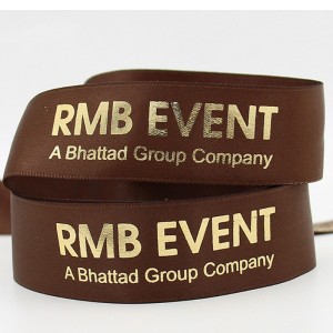 προσαρμοσμένο πολύχρωμο λογότυπο εκτύπωσης ανάγλυφο αλουμινόχαρτο τυπωμένο μαύρο σατέν κορδέλα