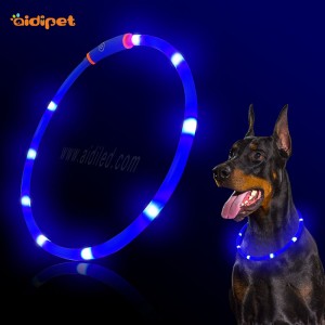 Dog αναβοσβήνει Led κολάρο μαλακό υλικό TPR USB επαναφορτιζόμενη έξοχο φωτεινό οδήγησε κολάρο σκυλί κοπεί σε διαφορετικό μέγεθος για ν...