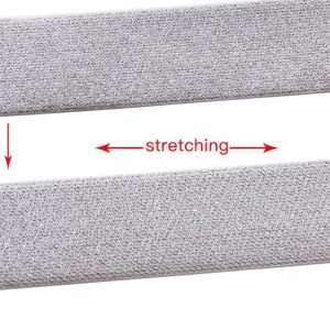 11 # Frosted Silver Glitter Καλής Ποιότητας Υψηλή Ελαστικότητα Προσαρμοσμένη Υφασμένη 1,8 ίντσα Πλέγμα Ελαστική Ταινία Μεταλλική Ελαστική Ζώνη