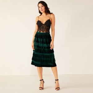 Υψηλής ποιότητας Deep V Γυναικεία Γυναικεία Casual Sexy Chiffon Ruffle Camisole