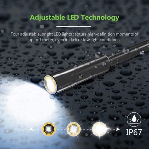 Ενδοσκόπιο USB με οθόνη οθόνης 4.3 ιντσών Επιθεώρηση βοροσκόπιο 1080P Κάμερα φίδι HD 8 LED πολυλειτουργικό ενδοσκόπιο για μηχάνημα