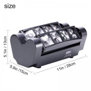 επαγγελματική κατασκευή 8 * 10w 8 ασημένια μάτια οδήγησε dj φώτα