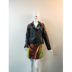 ΜΑΥΡΟ ΚΕΝΤΗΜΑ PU BIKER JACKET RLWPJ0023N