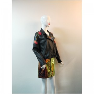 ΜΑΥΡΟ ΚΕΝΤΗΜΑ PU BIKER JACKET RLWPJ0023N