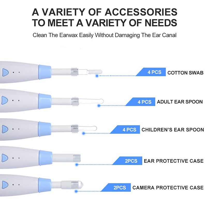 Εργαλείο αφαίρεσης κηρών για την απομάκρυνση κεριών από το αυτί του ασύρματου αυτιού με 6 φώτα LED για iPhone, iPad, συσκευές Android