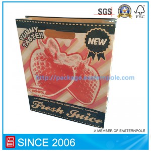 Καφέ τσάντα ανακυκλωμένου υλικού με λαβή κοπής