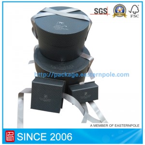 Πολυτελές στρογγυλό κουτί σοκολάτας με κλείσιμο με κορδέλα