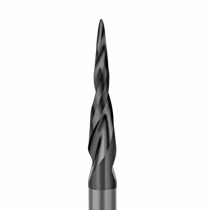 CNC Carving Βαρσόνη Carbide HRC55 με τσιτς με επίστρωση Tiain 4.82 Deg Ακτίνα με λοξό γωνία Ακτίνα = 0.5mm Χ 1/4