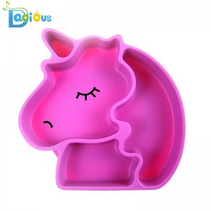 FDA Σιλικόνη Πιάτα Συγκολλητική Πιάτο Πιάτων Διαχωρισμένο Πιάτο Μωρών BPA Δωρεάν Σιλικόνη Baby Plate