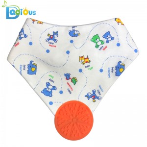 Amazon Κορυφή Πώληση Bib Cotton με Teether Αγόρι Teether Bib Bandana Κοτόπουλα για τα κορίτσια για κορίτσια