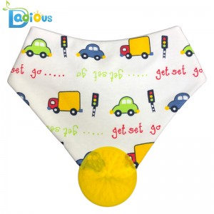 Amazon Κορυφή Πώληση Bib Cotton με Teether Αγόρι Teether Bib Bandana Κοτόπουλα για τα κορίτσια για κορίτσια
