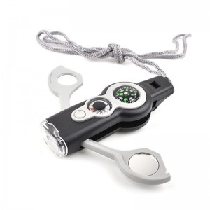 Υπαίθρια επαγγελματική επτά-σε-ένα πολλαπλών λειτουργιών σφύριγμα σφύριγμα πυξίδα θερμόμετρο SOS ζώνη έκτακτης ανάγκης υψηλής συ...