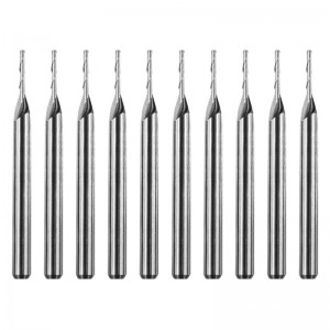 Carbide Φρεζάρισμα Bits, Διπλά φλάτζες Σπειροειδής καρβιδίου επίπεδη μύτη άκρη μύλο CNC δρομέα Bit 1mm κοπής Dia.