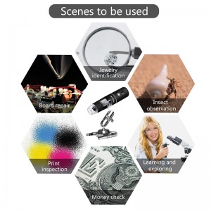 Ασύρματο ψηφιακό μικροσκόπιο 50Χ έως 1000Χ, 8 φωτογραφική μηχανή ενδοσκοπίου μεγεθύνσεως LED με θήκη μεταφοράς \u0026 μεταλλική βάση, συ...