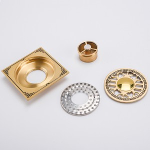 Μαύρο μοτίβο κρυφή ντουζιέρα τετράγωνο μπάνιο κάλυμμα αποστράγγισης δαπέδου