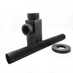 Τετράγωνο μαύρο ματ μαύρο σιφόνι για το νεροχύτη