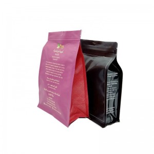 Πολύχρωμη εκτύπωση επίπεδη βάση θήκη φύλλο αλουμινίου τσάντα συσκευασίας καφέ με παράθυρο