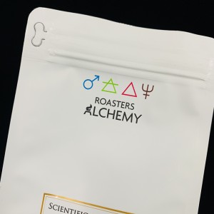 έθιμο τυπωμένο λογότυπο επίπεδη πυθμένα φύλλο αλουμινίου αλουμινόχαρτο καφέ με μια βαλβίδα τρόπο