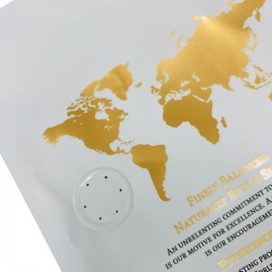 έθιμο τυπωμένο λογότυπο επίπεδη πυθμένα φύλλο αλουμινίου αλουμινόχαρτο καφέ με μια βαλβίδα τρόπο