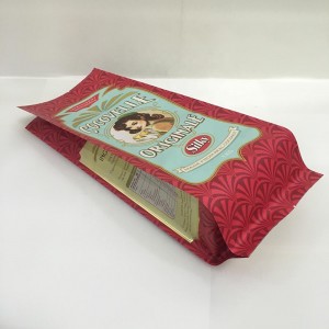 Προσαρμοσμένη εκτύπωση Θερμική σφραγίδα Kraft Χάρτινη σακούλα χαρτοσακούλα συσκευασίας τσάντες με βαλβίδα