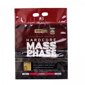 Κατασκευαστής 1 kg επίπεδη συμπληρώματα πρωτεΐνης στο κάτω μέρος τσάντα τσάντα με σαφή παραθυρόφυλλο τετράγωνο κάτω θήκη κουτί τσ...