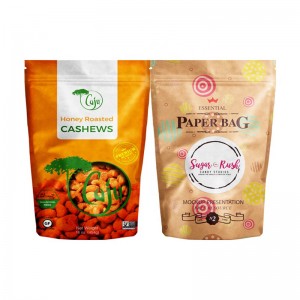 Θήκη με φερμουάρ Kraft Paper Stand Up Συσκευασία Τροφίμων Ziplock Τσάντα Doypack Custom Printed