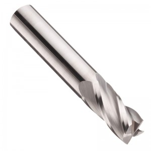 Carbide Micro Square τεμαχιστής μύτης, μη επικαλυμμένο (φωτεινό) φινίρισμα, 30 Deg Helix, 4 φλάστες, 1,5 \