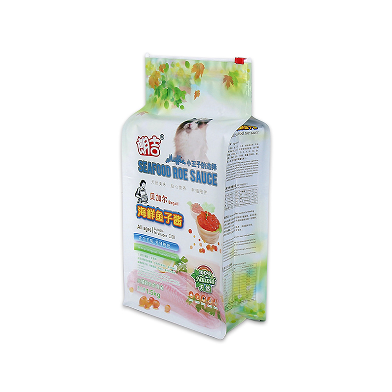 Προσαρμοσμένη εκτύπωση επίπεδη κατώτατη πλευρά γόνατο σφραγισμένο φερμουάρ κλειδαριά ζωοτροφών συσκευασία τσάντα / γάτα τσάντα τροφίμων 1kg 5kg 10kg